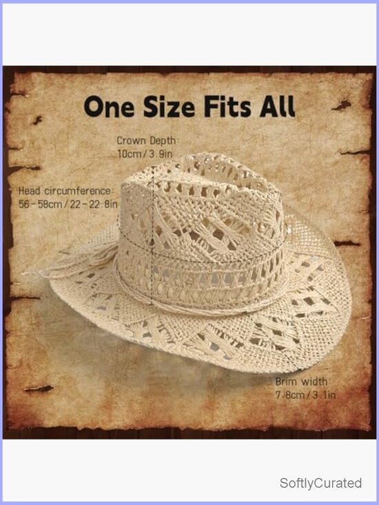 Straw Cowboy Hat Women\'s Woven Sun Hat With Bendable Brim main image 6